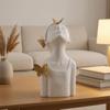 Resin Figurine with Butterflies White Girl Statue Butterfly Pastel for