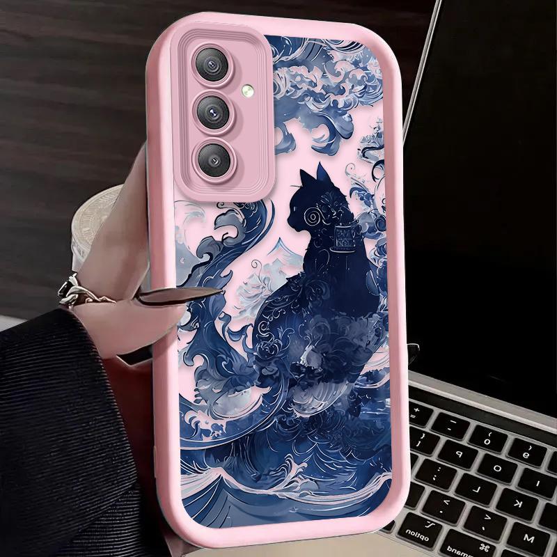 Арт Брызги чернил Кот Мягкий чехол Для Samsung Galaxy A54 A05 A05S A34 A24 A14 A53 A33 A23 A13 A52 A52S A32 A22 A12 A71 A51 A31 A50