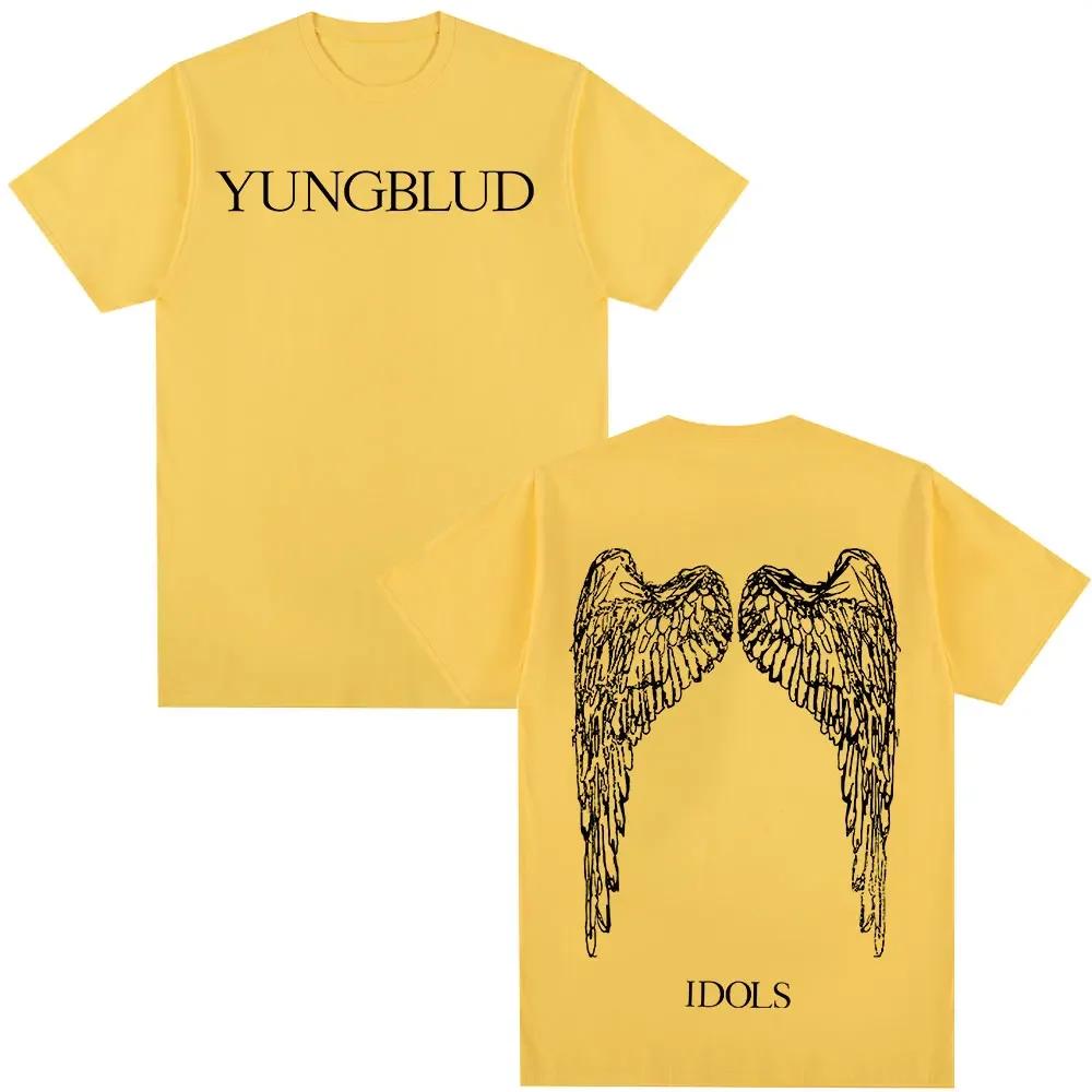 Yungblud Idols Wings Album Tour T Shirt Fans Gift Unisexs Wounisex Hip Hop Short Sleeve Tshirts Oversized Casual Cotton Tshirt Blac