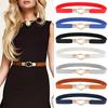 Leather Dress Accessories Dress Skirt Thin Waist Belt Elastic Waistband Adjustable Belt Wrap Buckle