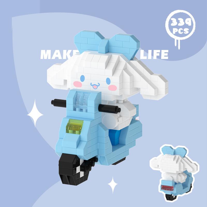 Cartoon Anime Blocks Kuromi My Melody Cinnamoroll Mouse Building Blocks Doll Toy Kids Birthday Gift