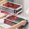 Transparent Document Organizer Box Dustproof with Lid Comfortable Grip Handle See-through