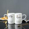 2pcs/set Creative Couple Gift Mug Ceramic Cup Coffee Cup Milk Cup Breakfast Cup
