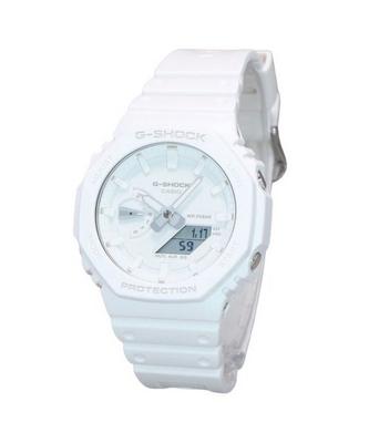 G-Shock Tone-on-Tone Аналоговые цифровые кварцевые мужские часы с ремешком из смолы с белым циферблатом GA-2100-7A7