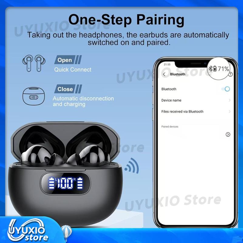 TWS AI Language Translator Wireless Earbuds BT 5.4 Ear Buds with 144 Languages Accents Real Time Translation Earphone New