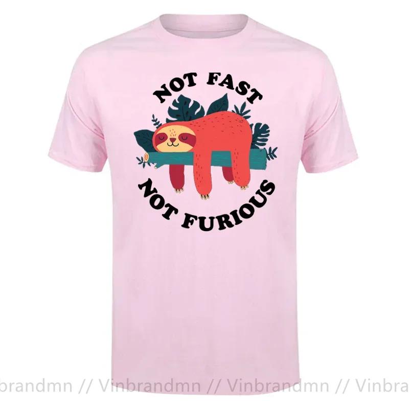 Not Fast Not Furious Cartoon Sloth Print Unisex Tee Shirts Breathable Brand Tops Street Fashion Tshirt Unisexs Casual Summer T Shirts