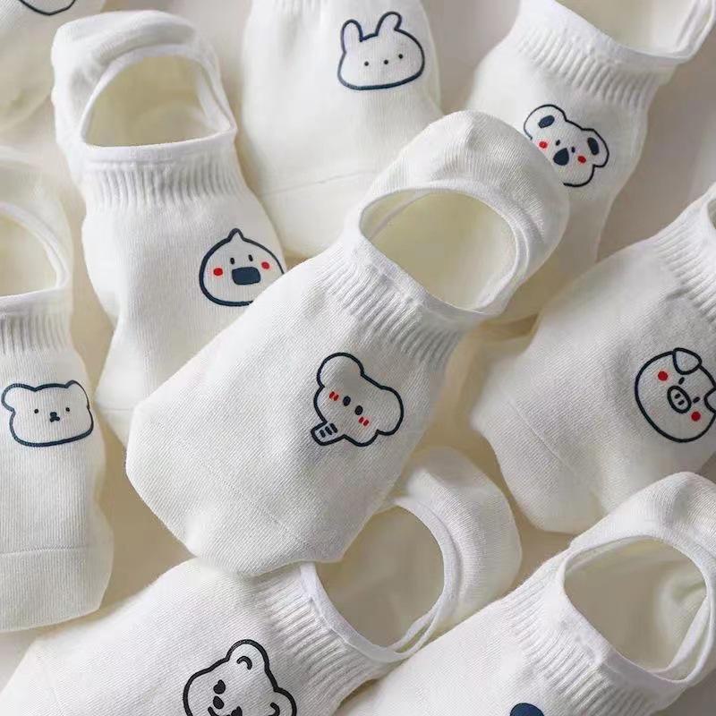 Women's Cartoon Non-Slip Invisible Boat Socks: Thin Shallow Summer & Spring Styles