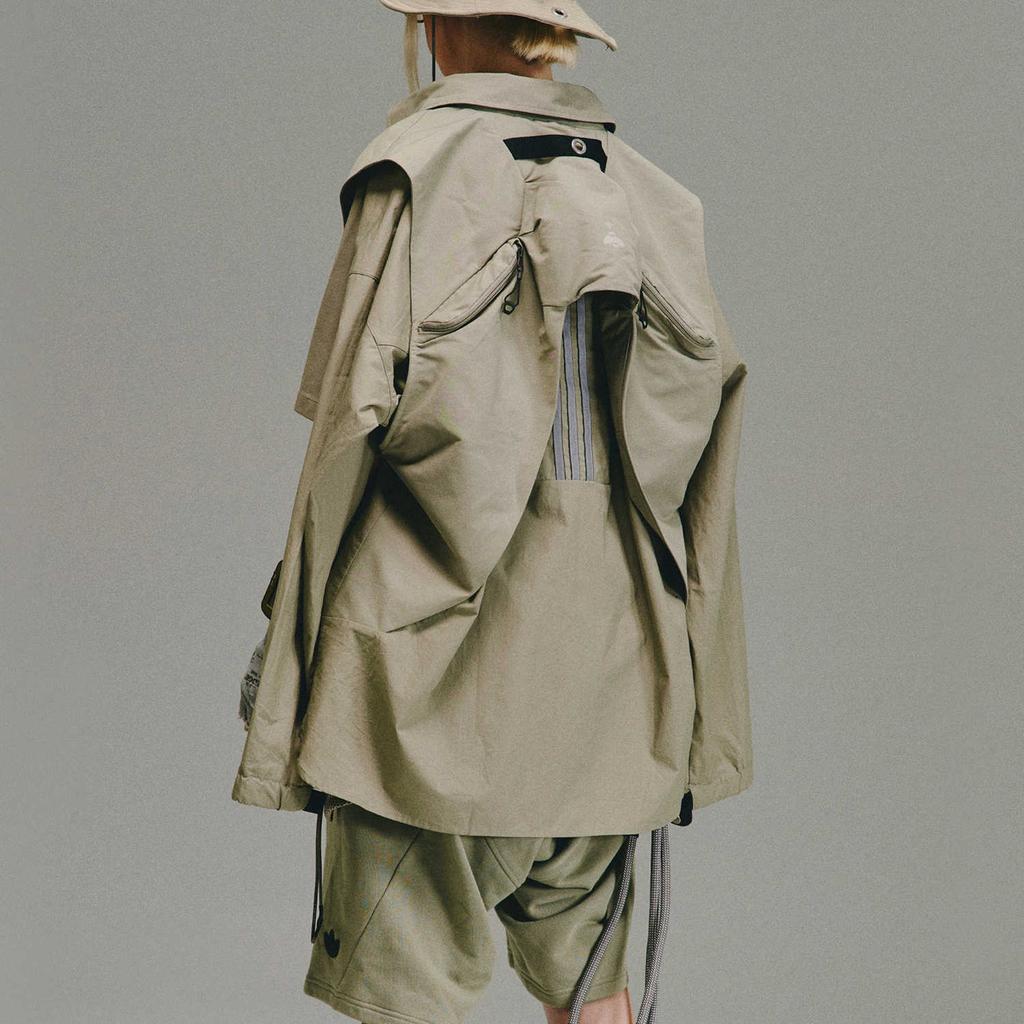 Adidas Совместная брендированная куртка Originals X Hamcus Volcanic Ridge Back, куртка унисекс прямого кроя с лацканами, серебристо-серебристая, IL6939