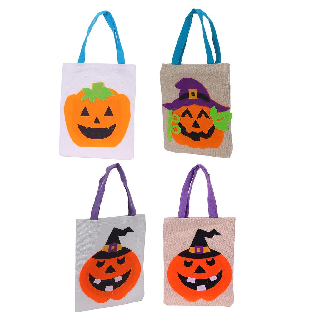 Tote Bag Linen Cute Vivid Storage Sack for Halloween Decoration Party Show Dress Up