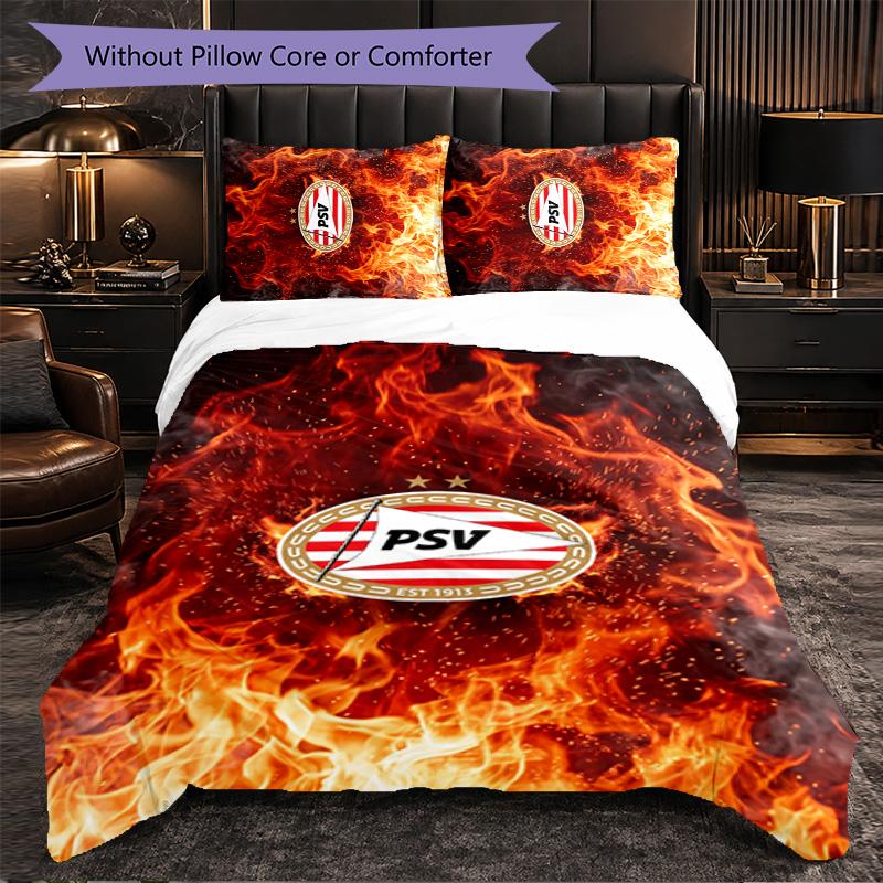 PSV Eindhoven FC Themed Bedding 3Pcs Duvet Cover Set Decorative Bed Linen For Teen Room Home Decoration