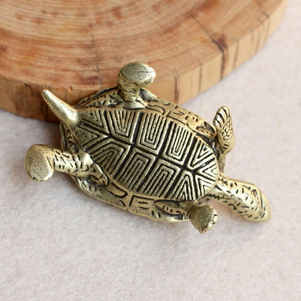 Craft Gift Personal Collection Desktop Ornaments Turtle Figurines Brass Tortoise Tortoise Statue