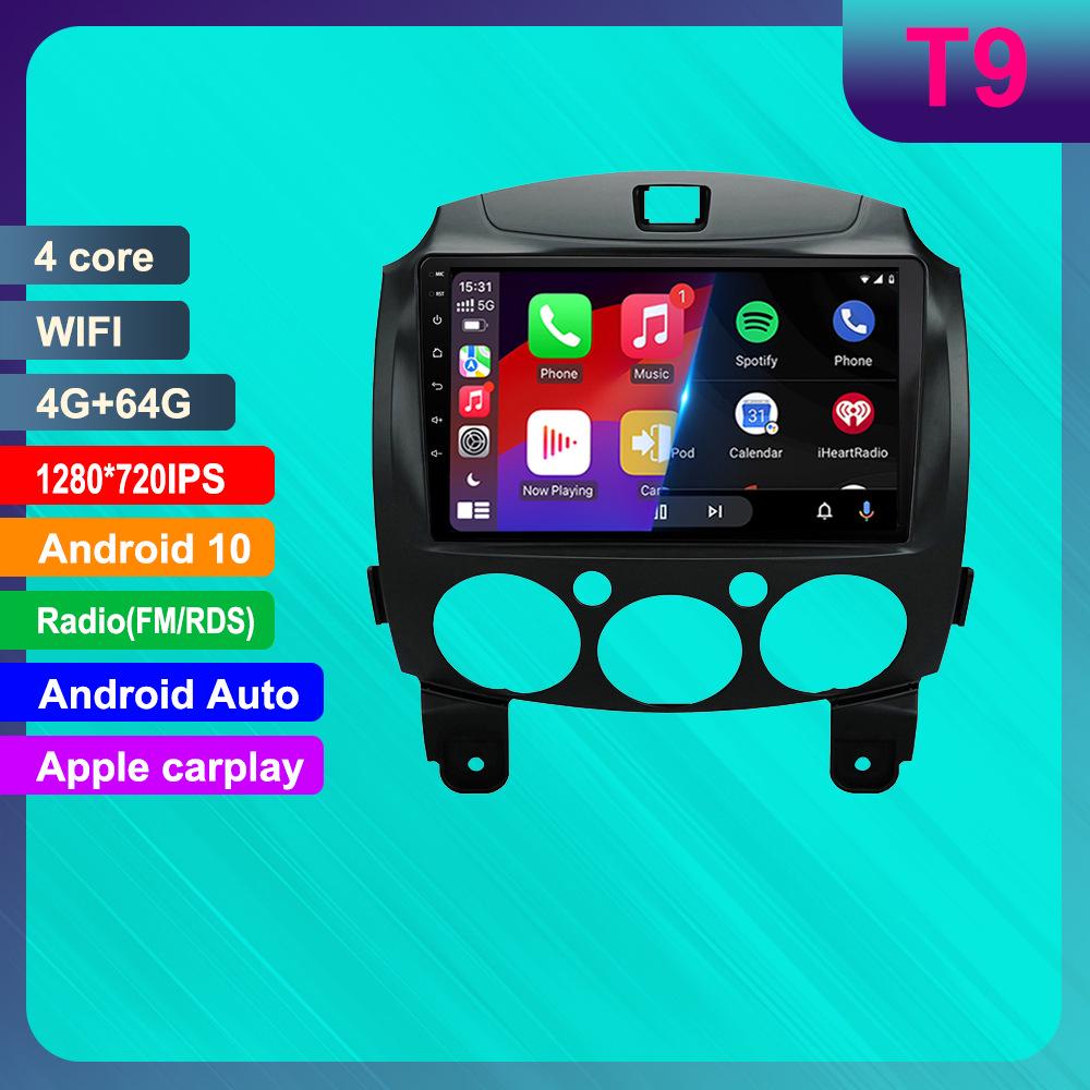 Мазда 2 (2007-2014) Система GPS-навигации Android с Bluetooth и CarPlay