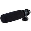 ELECOM HS-MC10BK Gun Microphone, Super-Directional Condenser Microphone with Windscreen, Accessory Shoe Compatible, Tripod Thread (14 Inch), 4-Pole