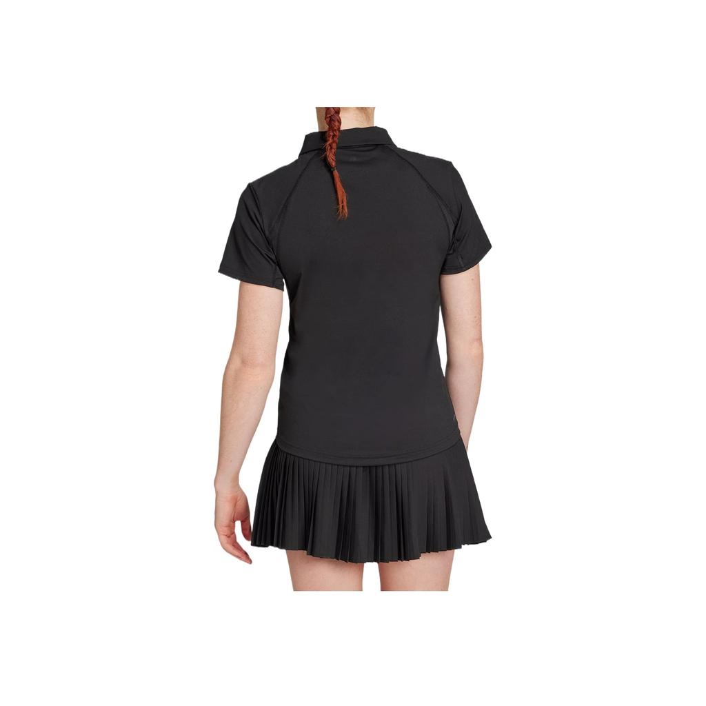 Adidas Tennis Climacool Club Series Minimalist Versatile Short Sleeve Polo Shirt Women Tops Black JZ4924