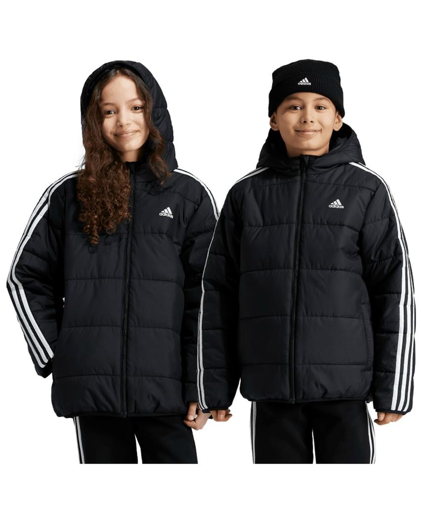 Adidas Essentials Утепленная куртка JTH12 J130 Детская с тремя полосками Черно-белая (IV9512)