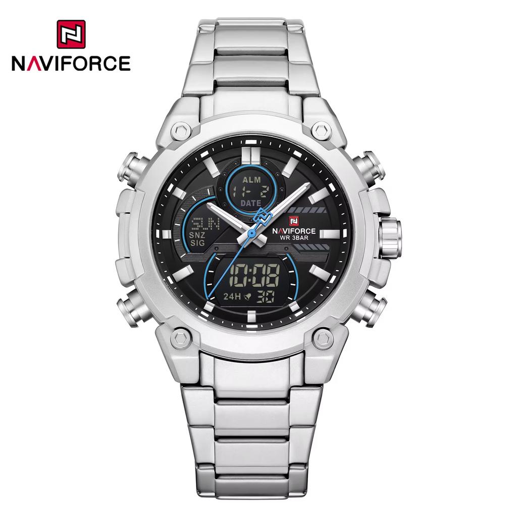 NAVIFORCE Оригинальные Новые Мужские Часы NF 9278 Водонепроницаемые Цифровые Модные Ночная Подсветка Мужские Часы Классические Бизнес Часы