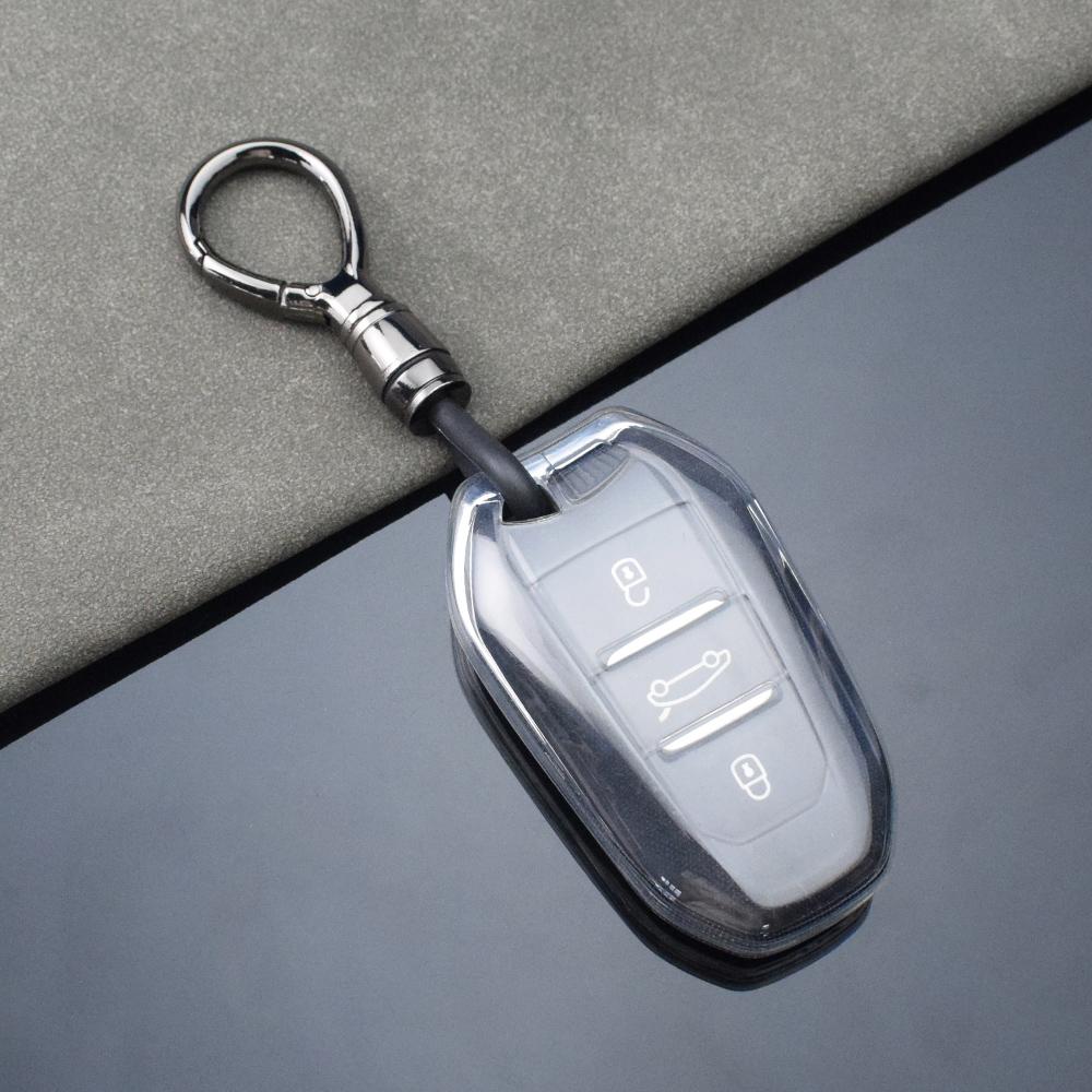 Прозрачный чехол-брелок для ключа автомобиля для Peugeot 2008 3008 4008 5008 308 408 508 Citroen C1 C2 C4 C6 C3-XR Picasso Grand DS3 DS5
