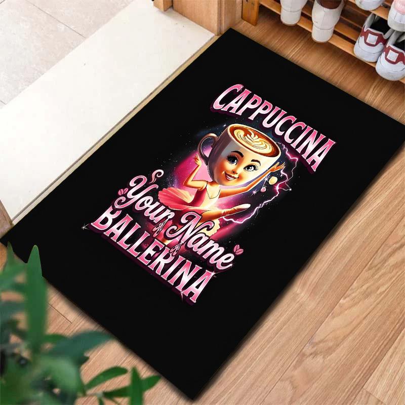 Ballerina Cappuccino Theme Custom Name Carpet Rug For Living Room Bedroom Home Sofa Decoration Kids Play Nonslip Floor Mat