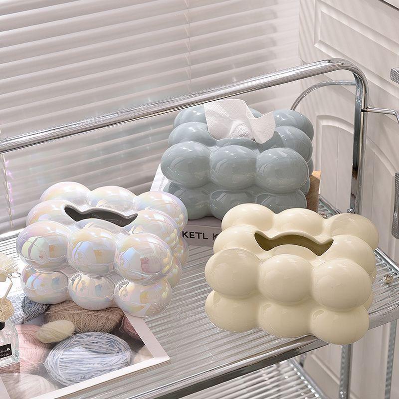 Modern Ceramic Marshmallow Tissue Box for Living Room & Dining Table Decor