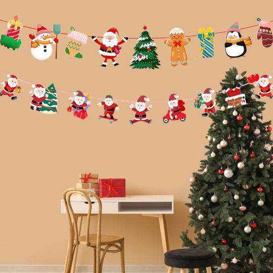 Рождественский баннер, украшение, медведь, Санта, снеговик, рождественская гирлянда, праздничный подвесной баннер