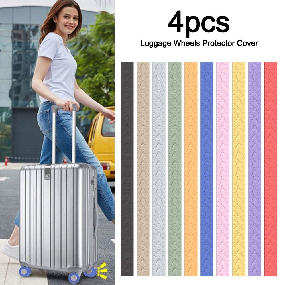 4 шт. силиконовые защитные чехлы для колес багажа, противоскользящие, для путешествий