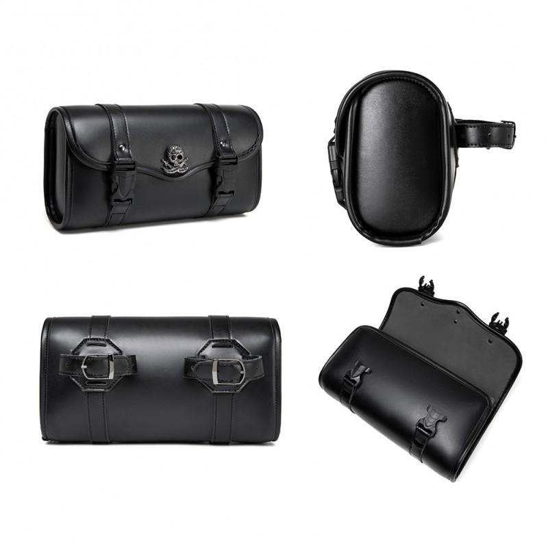 Motorcycle Tank Bag Scooter ATV Ride Gear Storage Waterproof Bike Side Mount Pouch European Punk Style