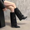 2024 New Winter Sexy Pointed Toe Knee-High Women Boots Fashion Thin High Heels  Brown Black White Khaki Long Boots  Women Shoes