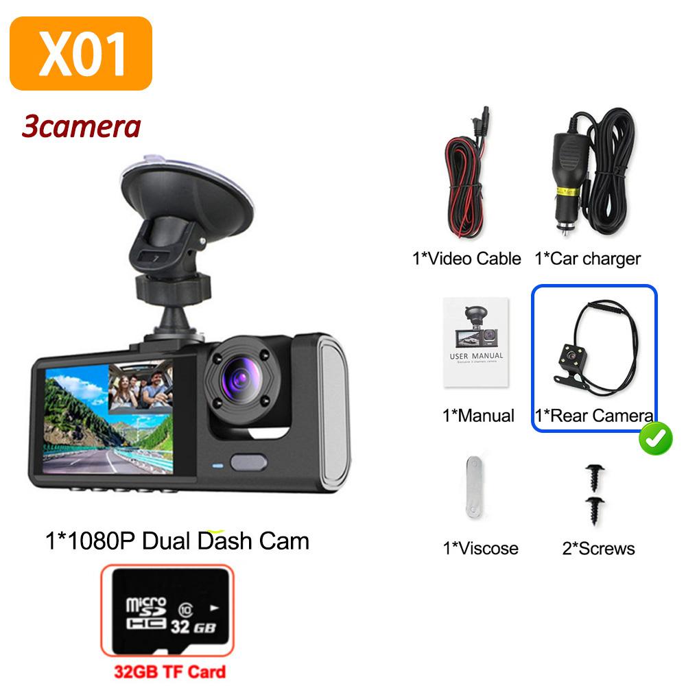 2/3 Camera Dash Cam W/ IR Night Vision Loop Recording & 2" IPS Screen 1080P DVR recorder, video recorder,Car accessories