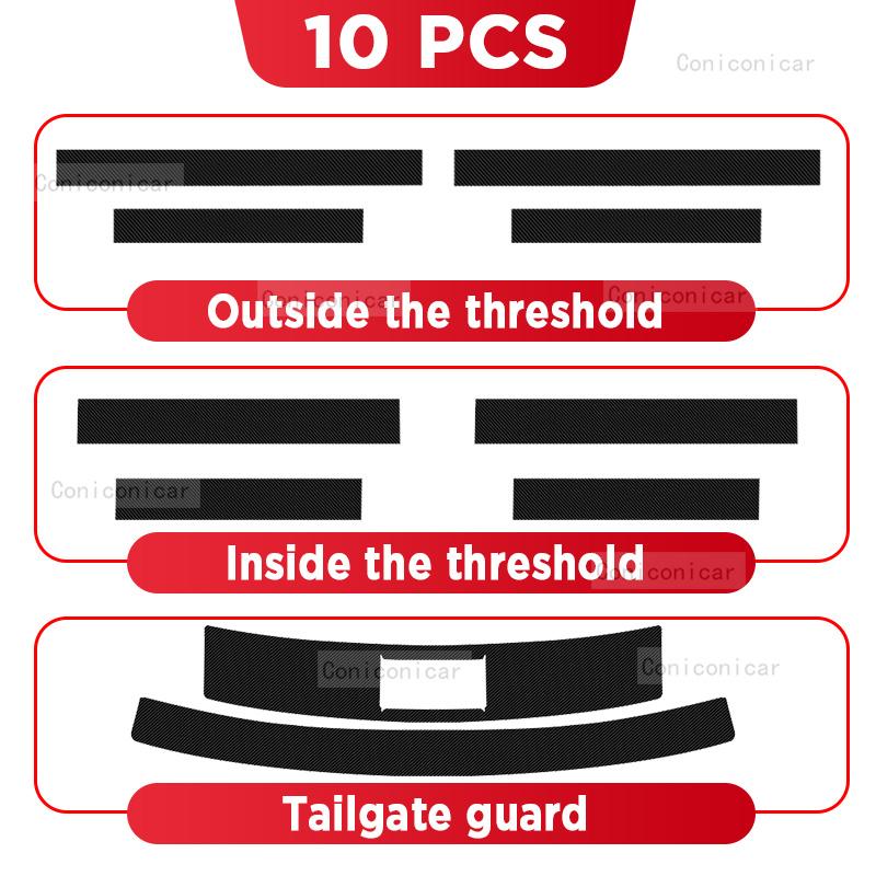 Наклейка на порог двери из углеродного волокна для CHERY OMODA C5 2022-2025, накладка на порог, защита от царапин, аксессуары для внутренней отделки