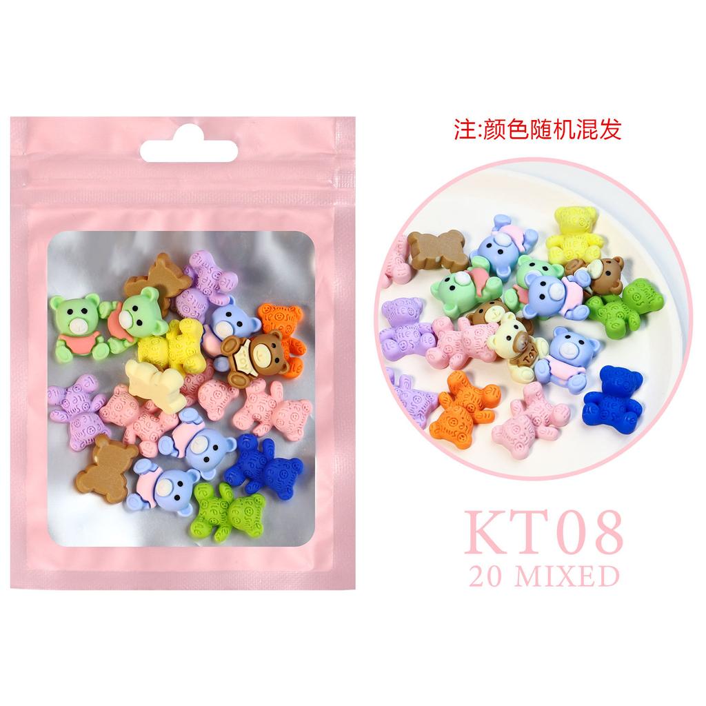 Nail Art Resin Cartoon Jewelry With The Same Mixed Mini Cartoon, Little Soft And Cute Girl Heart Cartoon 20 Pcs