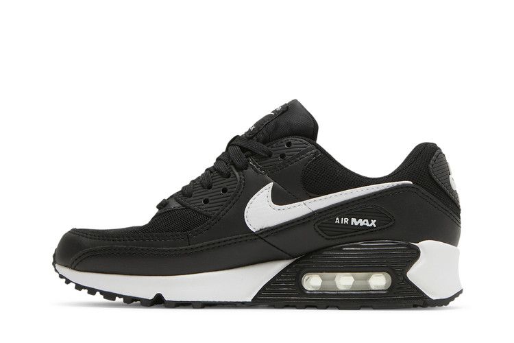 Женские кроссовки Nike Air Max 90 Черно-белые (Женский) Черный/черный/белый