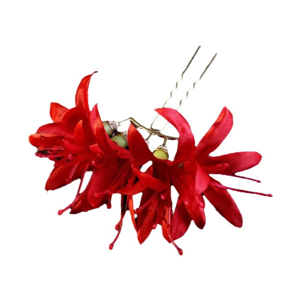 Simple Large Flower Hair Stick Fairy Simulation Flower Hanfu Hair Stick Bohemian Bohemian Style Simulation Flower Hairpins Beach