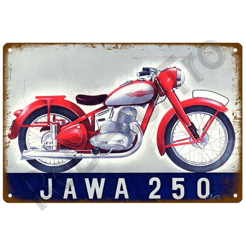 JAWA Vintage Wall Poster Vintage Retro Wall House Restaurant Decoration Plaque Metal Wall Decor Art Metal Sign Tin Sign Plate