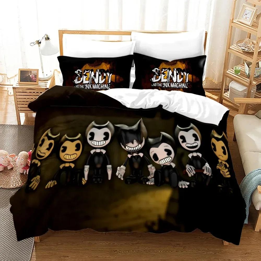 BENDY Комплект постельного белья Односпальный Twin Full Queen King Размер Каваи BatlM Комплект постельного белья Взрослая Детская Спальня Комплекты пододеяльников 3D Печать Аниме