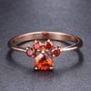 Creative jewelry rose gold opal footprint ring personalized design versatile trinket