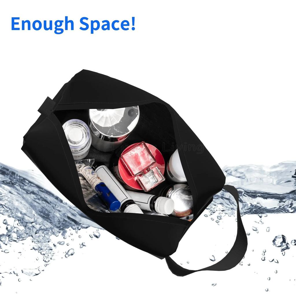 Gothic Occult Satan Penta Symbol Skull Storage Bag Portable Large Capacity Travel Toiletry Cosmetic Bag Makeup Organizer