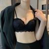Черные кружевные бюстгальтеры для женщин Push Up Bras беспроводное нижнее белье Женская мода сексуальные бюстгальтеры с открытой спиной