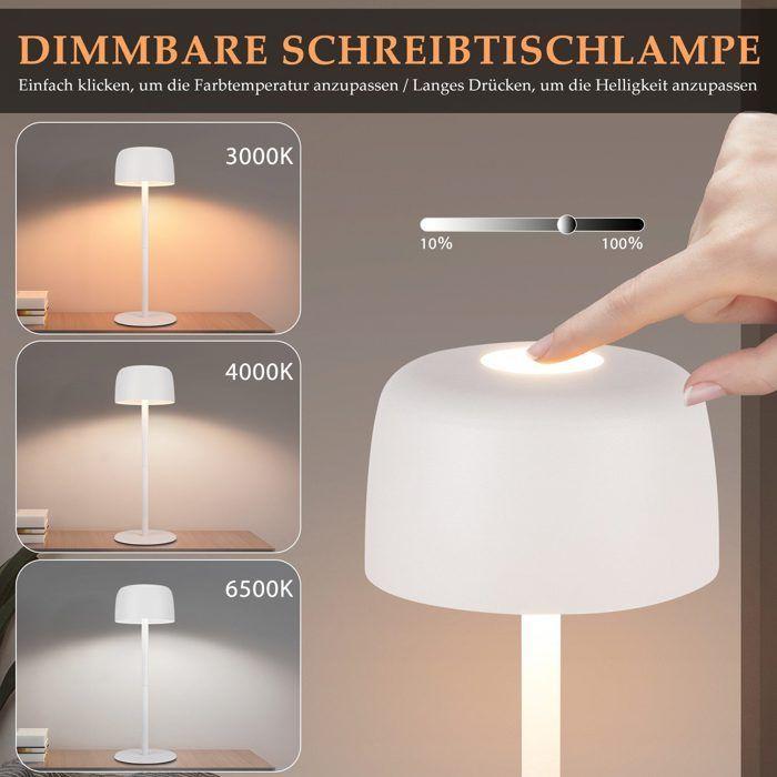 Lampe de table LED sans fil NETTLIFE Modèle tactile 3 températures Intensité variable