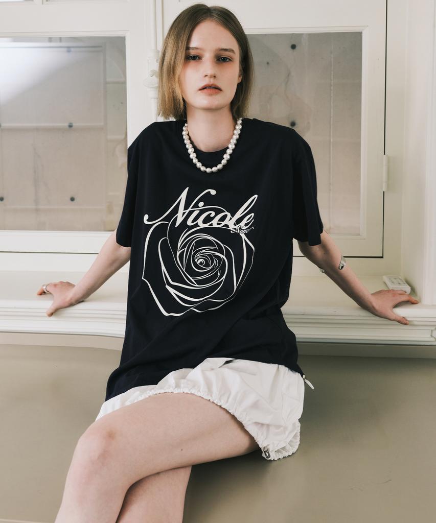 Nigaennikol Nicole Rose Топ с рукавами_Темно-синий Кремовый
