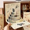 Цветная 3D Открытка на День Рождения Сюрприз Подарок Бумажное Оригами Открытка-Торт на День Рождения Поздравительная Открытка-Торт с Выдвижными Элементами Четырехъярусный Торт