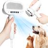 2-in-1 Pet Hair Dryer with Slicker Brush Overheating Protection 3 Blowing Modes Low Noise Dog Grooming Blower with Comb Brush