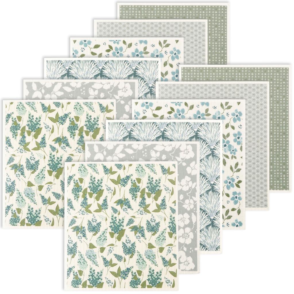 5/6/12 шт. Кухонные полотенца для посуды Многоразовые салфетки для посуды Моющиеся кухонные тряпки для посуды Впитывающие мягкие целлюлозные губчатые салфетки 7,7*6,7 дюйма