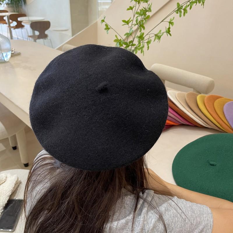 Берет из шерсти в корейском стиле Beilei: Универсальная шляпа художника на осень/зиму