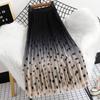 Fashionable Women's Printed Mesh Skirt with Polka Dot and Pleats