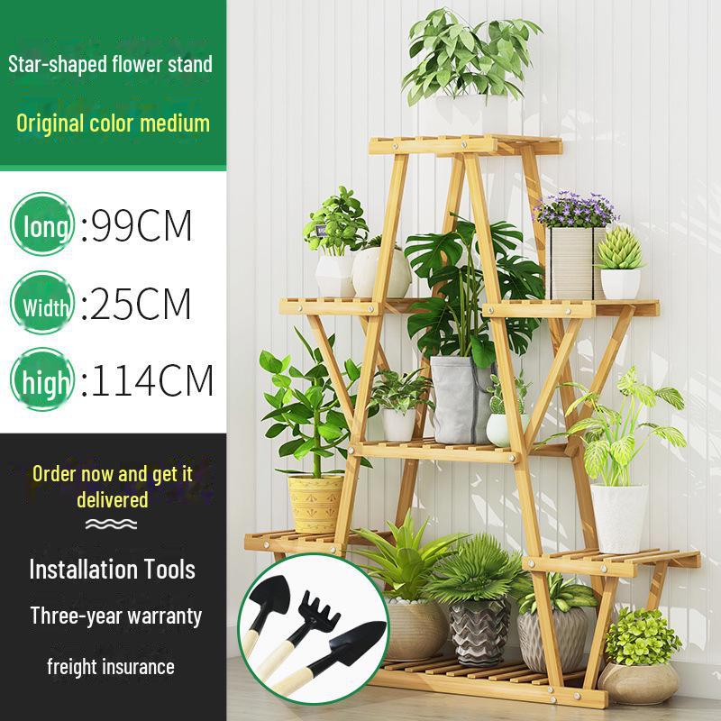 Многослойная подставка для цветов из цельного дерева для суккулентов и зелени на балконе для использования в помещении и на открытом воздухе