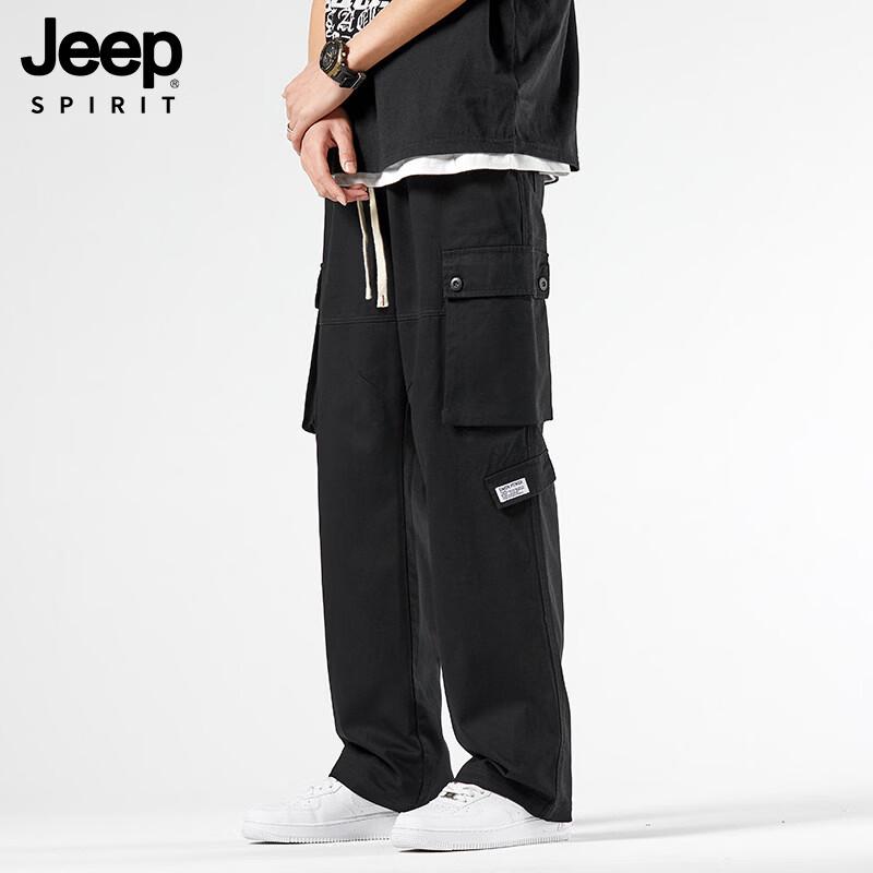 JEEP SPIRIT Men's Casual High Street Straight-Leg Cargo Pants