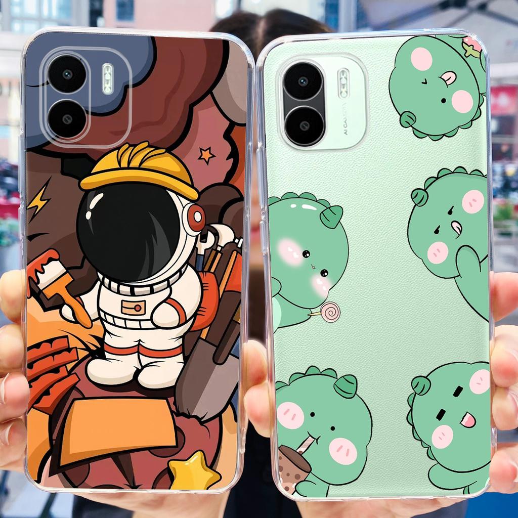 For Xiaomi Redmi A2 Case Redmi A2+ Cute Dinosaur Cartoon Back Cover Phone Cases For Redmi A2 Plus A2+ RedmiA2 Soft Fundas Bumper