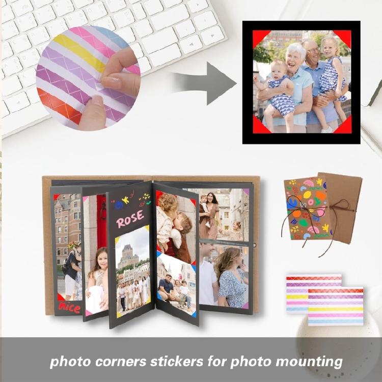DIY Складной Фотоальбом Маленький Скрапбук Книга Памяти со Стикерами в Подарок на Выпускной, День Рождения или Годовщину Свадьбы