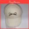 Plush Winter Baseball Cap With Embroidered Butterfly Bow Design For Wear Daily