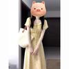 Детское летнее платье с цветочным принтом и рукавами-фонариками, новое, французский стиль, для отпуска на море, с акцентом на талии